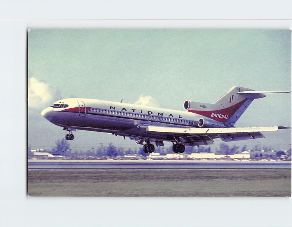 Postcard National Airlines Boeing 727 Miami International Airport Miami Florida