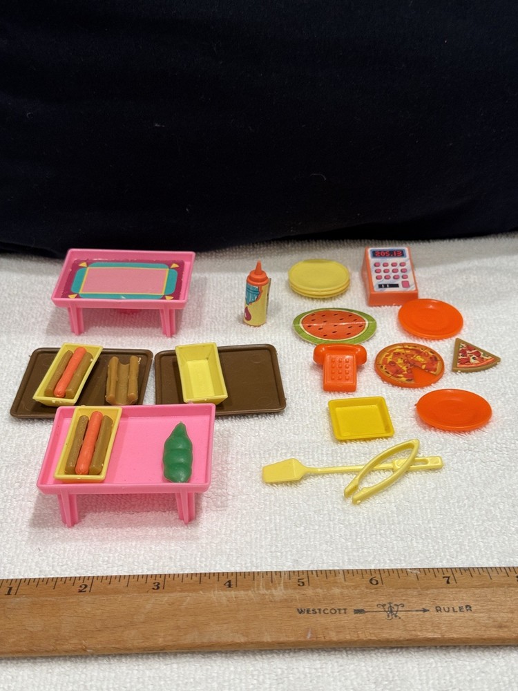 Mattel Barbie California Hot Dog Stand 1987 Accessories Hot Dogs Trays Food