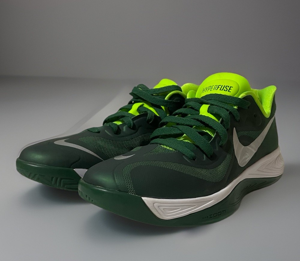 Nike Hyperfuse TB Low Top Green & Silver Size 9.5