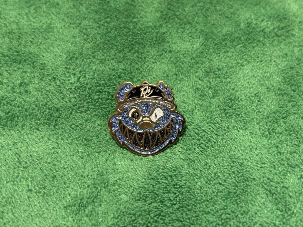Pinzcity Icy 🧊 Blue Glitter Black Grill Scare Bear Gold Hat Pin