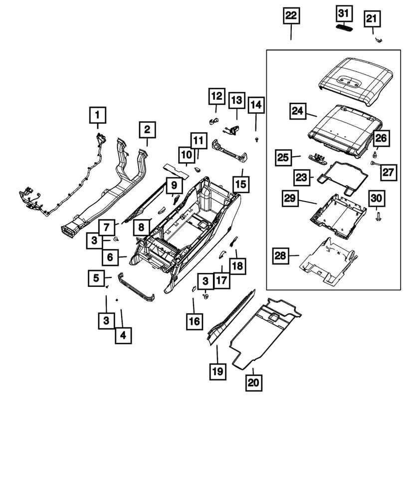 Genuine Mopar Console Panel 6EG601XTAC