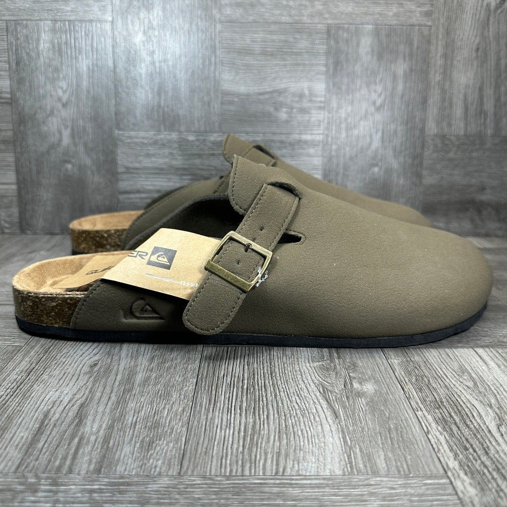 Quiksilver Tidal Clog Mens 12 Olive Green Buckle Strap Slip On Casual NEW