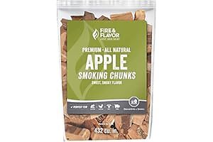 Fire & Flavor Apple Wood Chunks for Smoking and Grilling - All-Natural, Long-Las