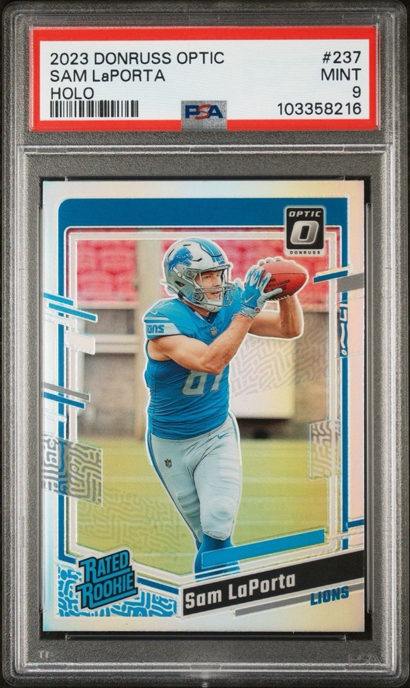 2023 Panini Donruss Optic Holo #237 Sam Laporta Rookie Rc Psa 9