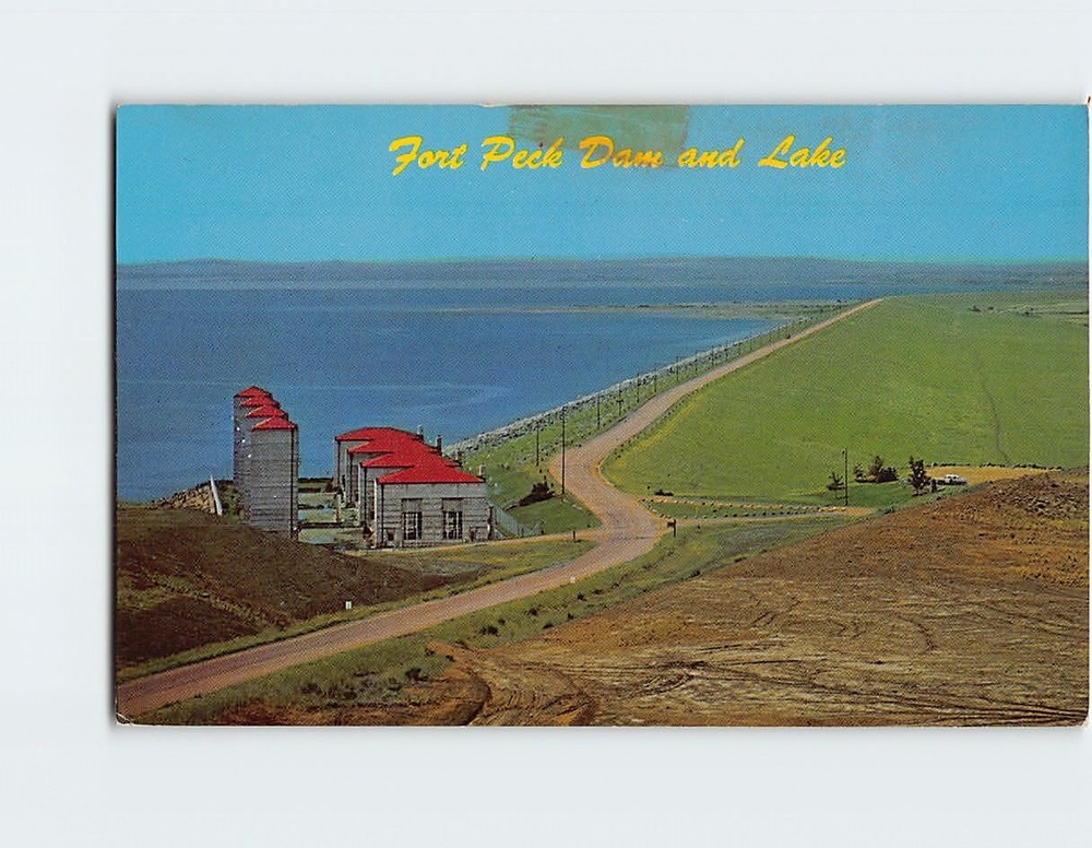 Postcard Fort Peck Dam and Lake Montana USA