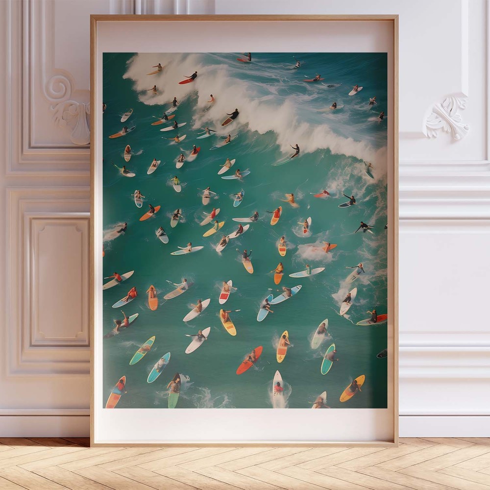 Wooden Framed Poster 12x18 - Vintage Surf's Up Fine Art Photography