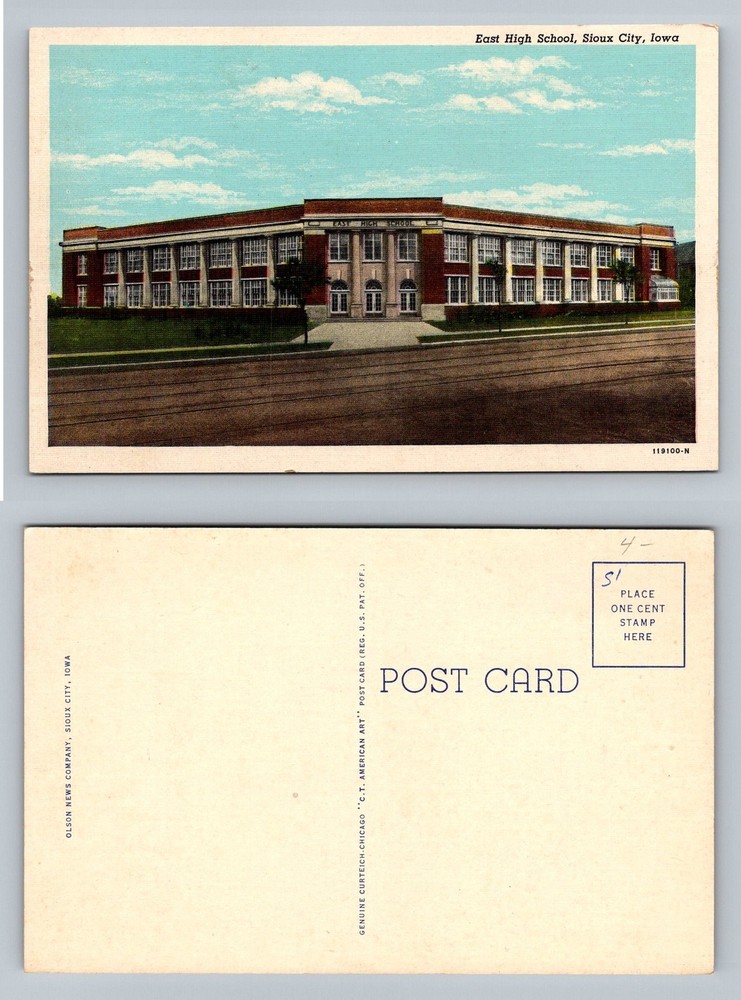 Sioux City, IA-Iowa, East High School Brick Building Vintage Postcard