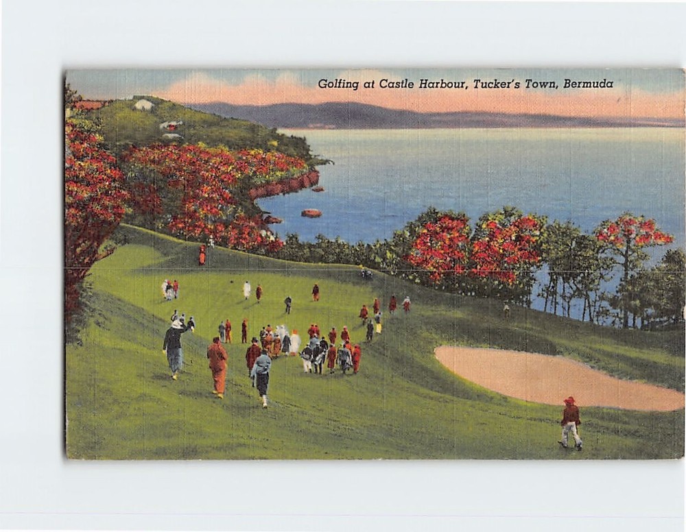 Postcard Golfing at Castle Harbour Bermuda British Overseas Territory