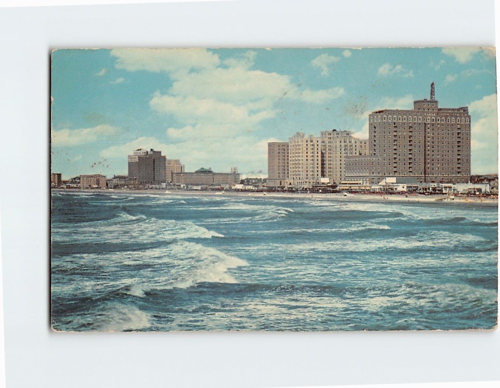 Postcard View of the Ocean Looking Towards Ventnor Atlantic City New Jersey USA
