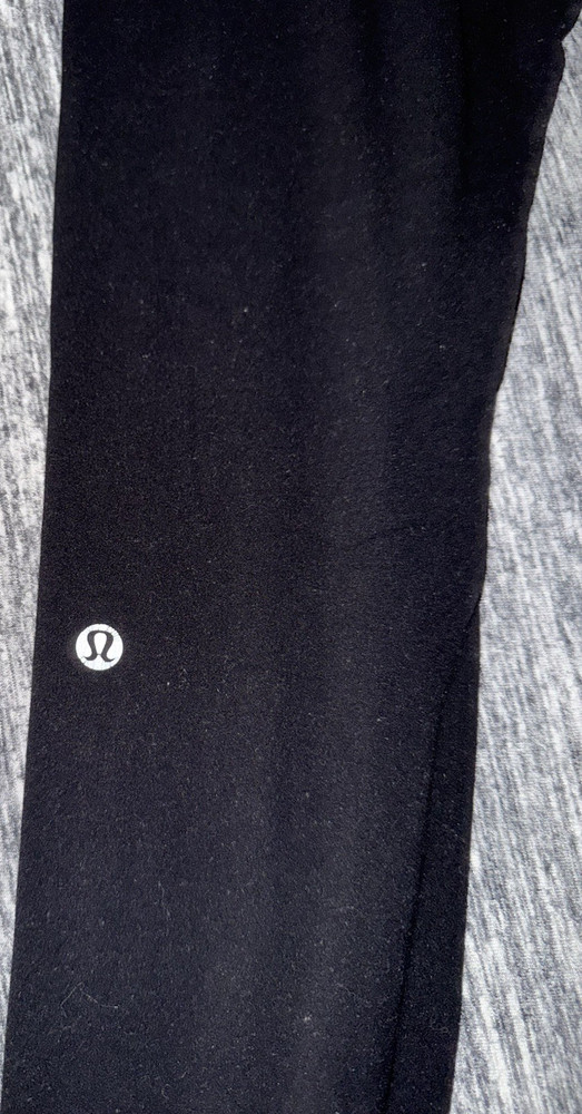 Lululemon Black Ankle Leggings Women’s Size S Logo Knit Solid