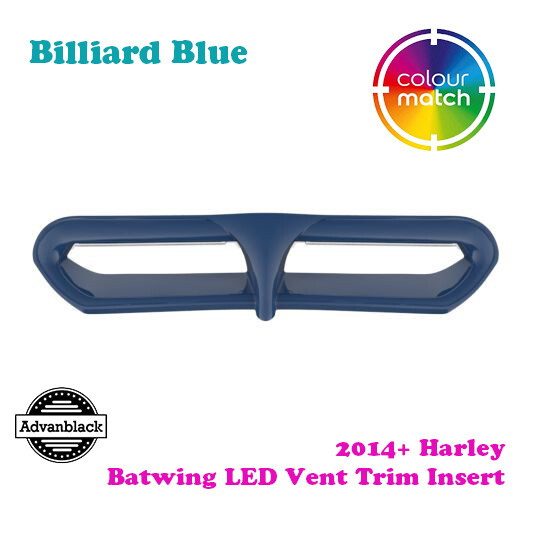 Billiard Blue Batwing LED Vent Trim Insert fit 14+ Harley Touring