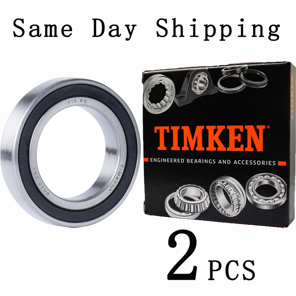 2PCS TIMKEN 6010-2RS 50x80x16mm Double Sealed Ball Bearings 6010RS