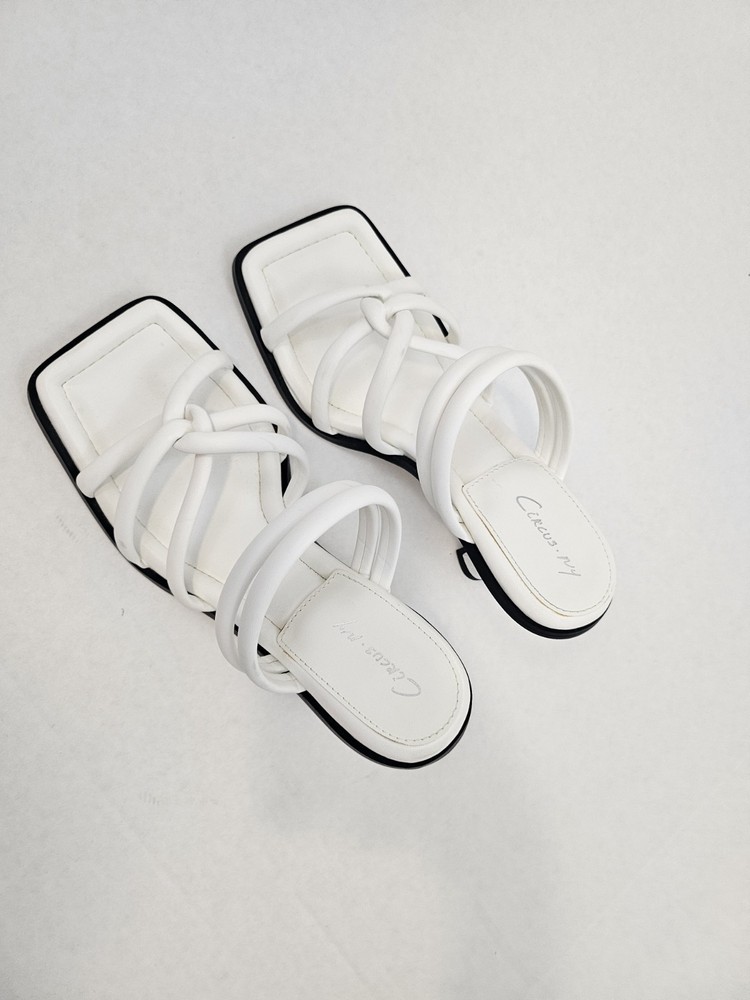 Circus By Sam Edelman Women Shoes White Savanna Square Toe Strappy Size 7.5