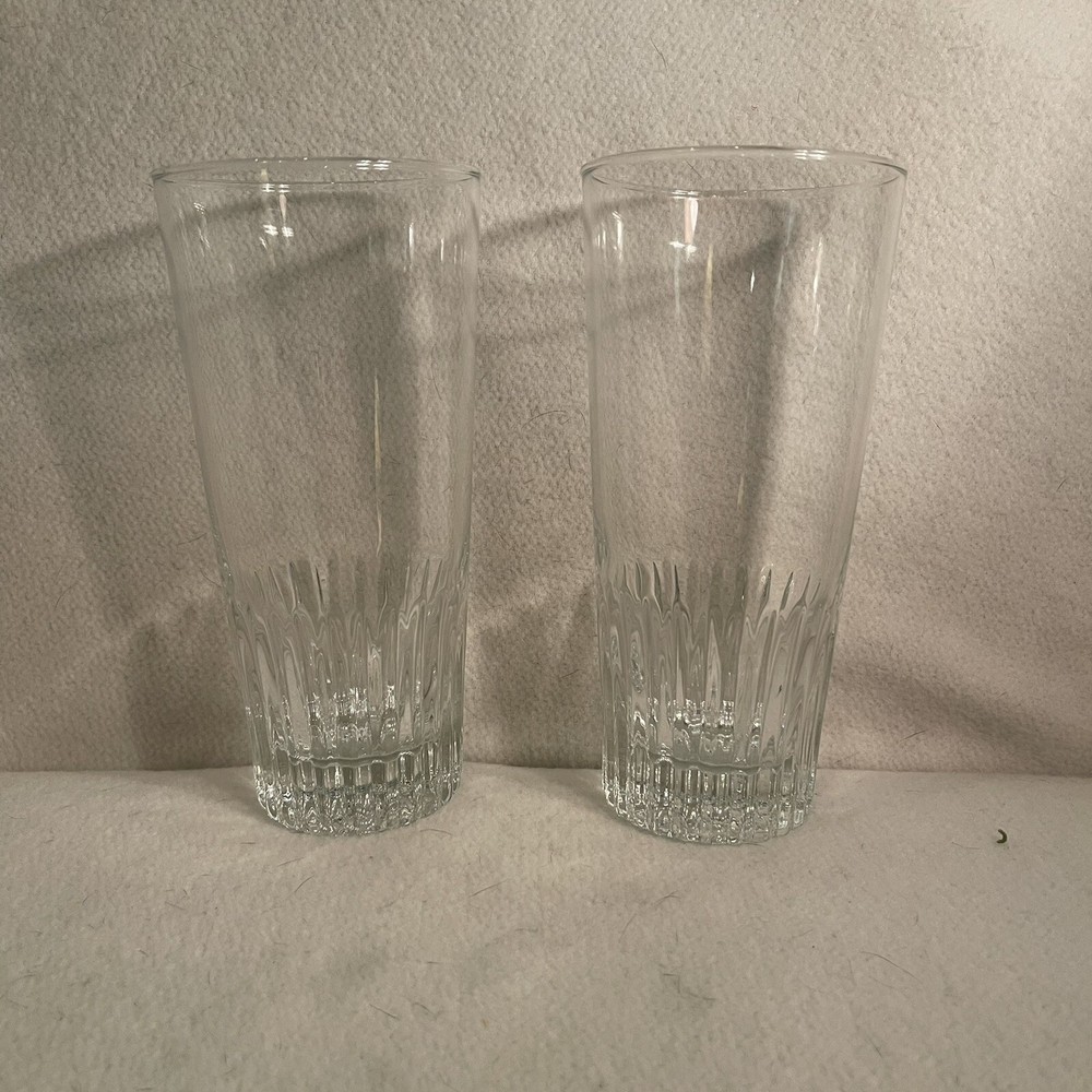 Vertical Cut Highball Cocktail Tumbler Glass 14 Oz Set 2