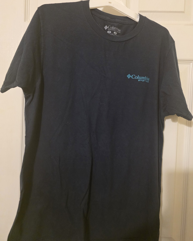 Columbia PFG Men’s M Black Graphic Print Logo Crew Neck Short Sleeve T-Shirt