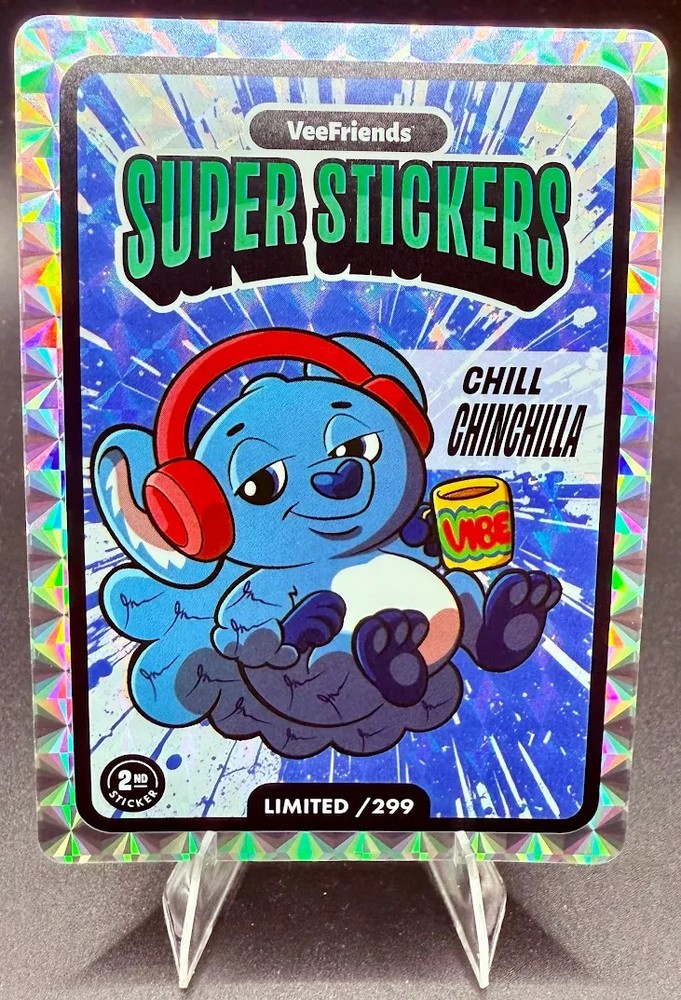 CHILL CHINCHILLA 2025 VeeFriends Super Stickers Manga Series Blue Splash /299