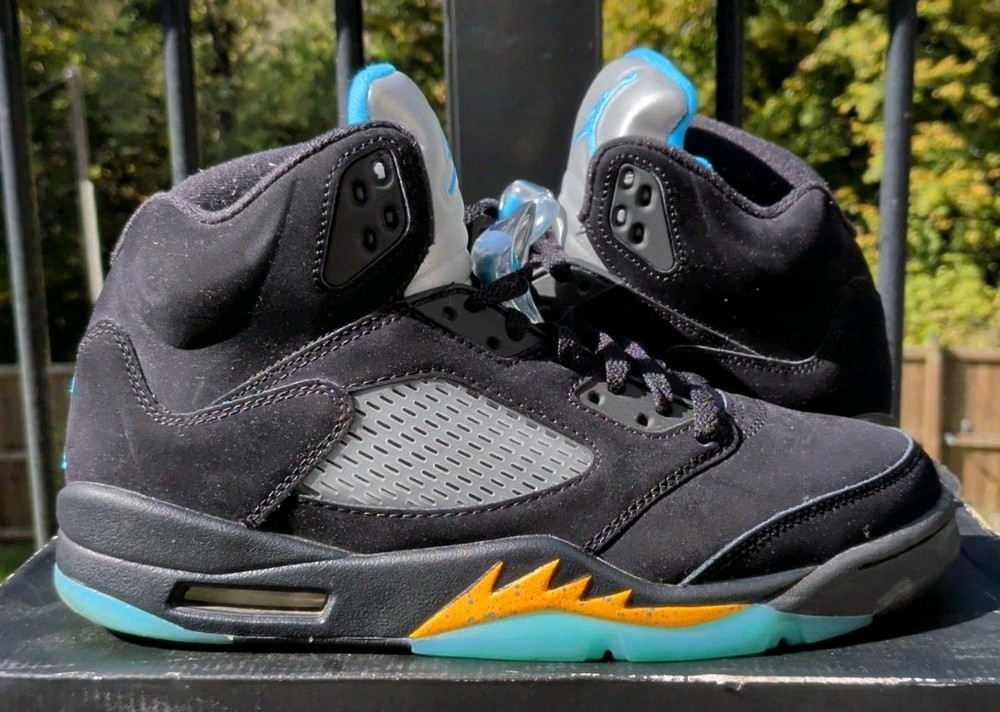 Size 10 - Nike Air Jordan Retro 5 Aqua Pre Owned With Original Box