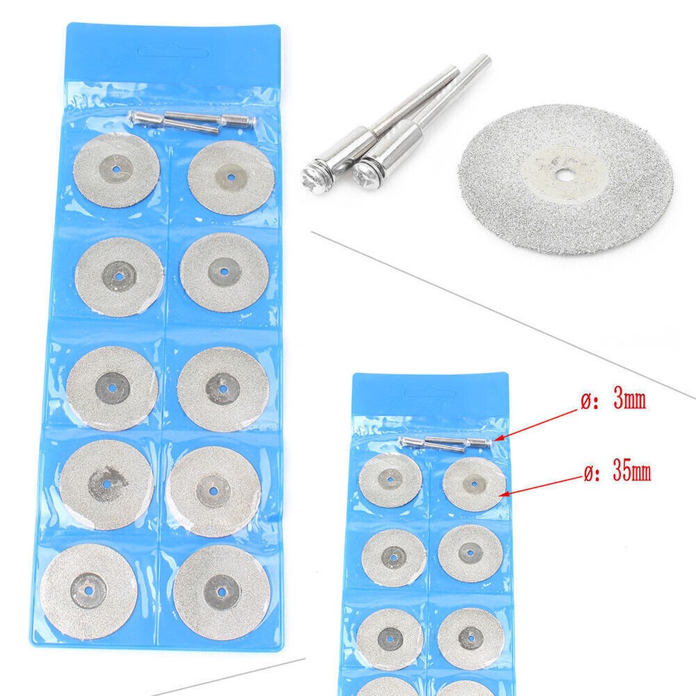 10pcs 35mm Diamond Cutting Wheel Disc Cut-off Stone Metal Rotary Cutter Tool