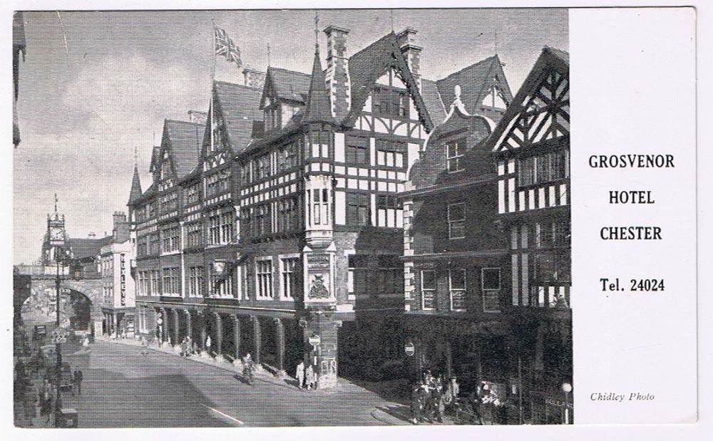 Postcard Grosvenor Hotel Chester Cheshire England UK