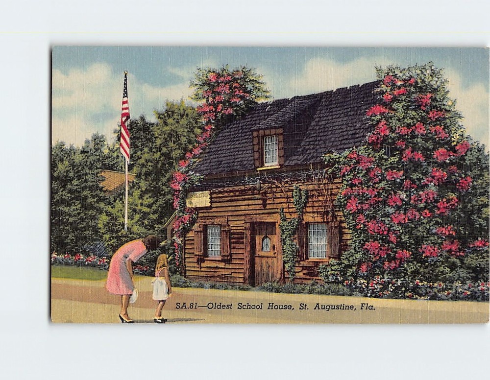 Postcard Oldest School House St. Augustine Florida USA
