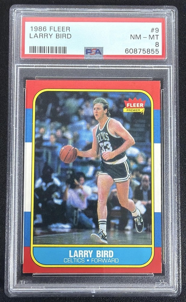 1986-87 Fleer Larry Bird #9 Celtics PSA 8