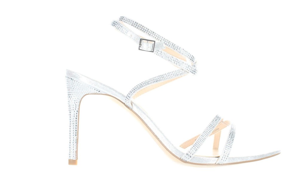 JLO by Jennifer Lopez Womens Newla2 Silver Ankle Strap Heels Size 9.5 7687185