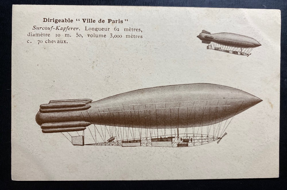 Mint France Picture Postcard Dirigible Zeppelin Ville De Paris