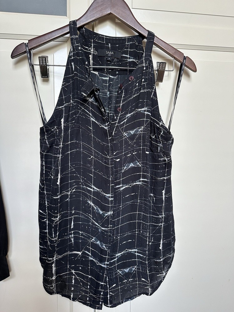 Saba Geometric Abstract High Neck Camisole Top in Sizes 8-10-image