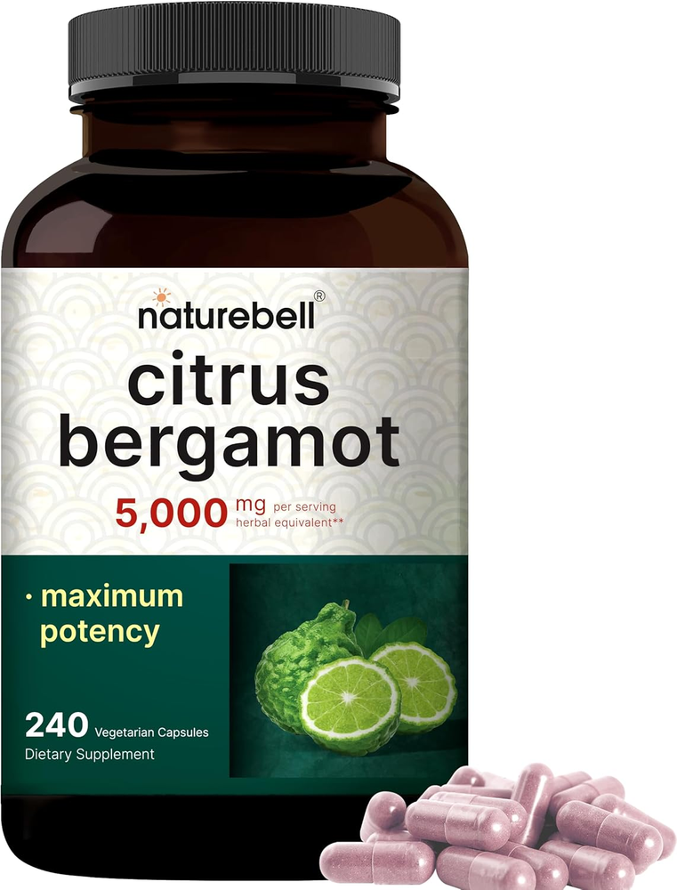 Naturebell Citrus Bergamot 5,000 Mg Equivalent, 240 Veggie Capsules | Extra Stre