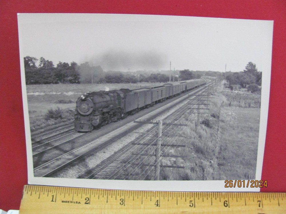 Pennsylvania Railroad Locomotive #3860 W/ Passenger Train B&W 5X7 Action Photo