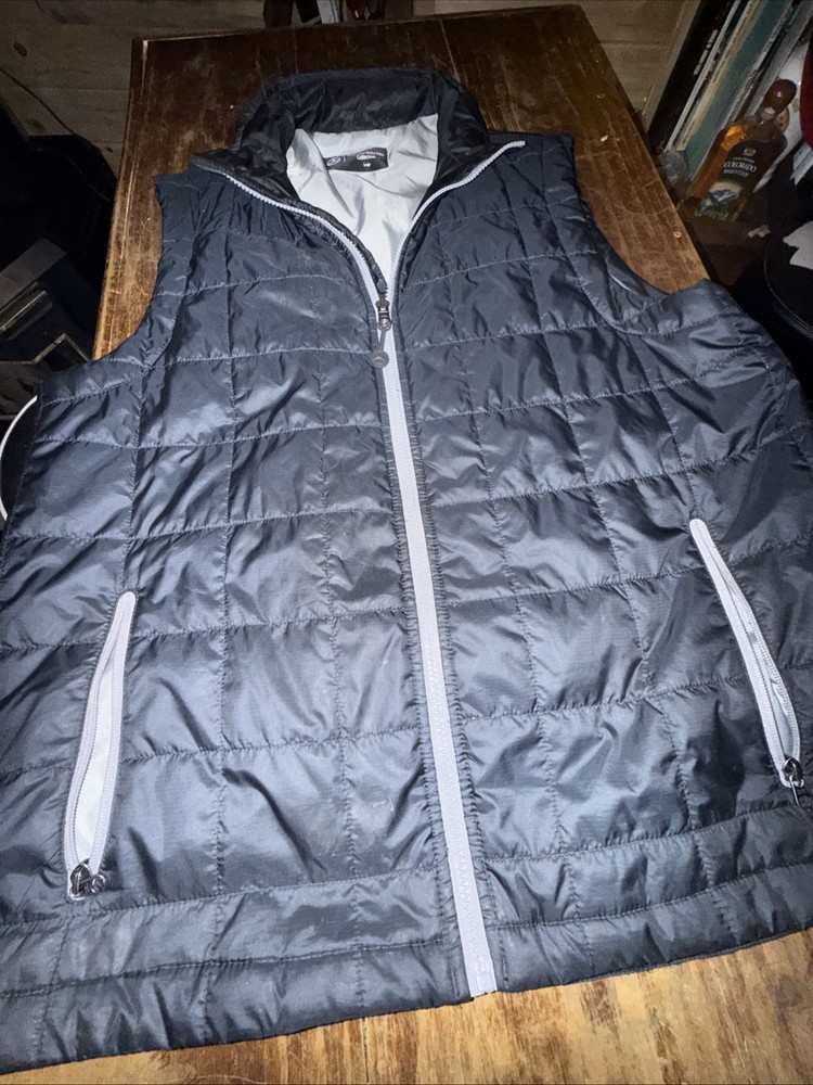 Mercedes-Benz Quilted Vest Men's Size Large Black Full Zip Lightweight Outdoor