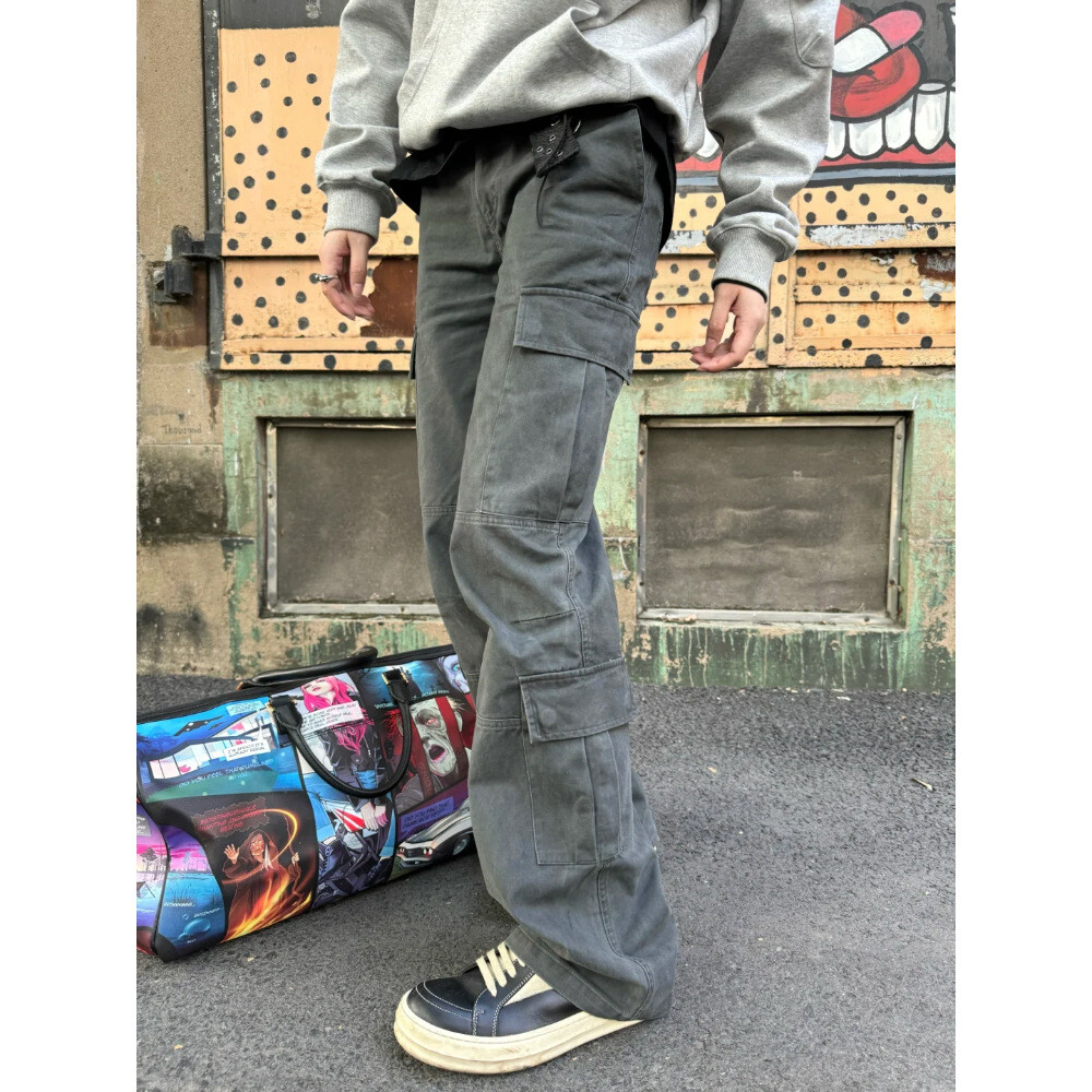 Multi-Pocket Loose Fit Casual Straight Cargo Pants for Men