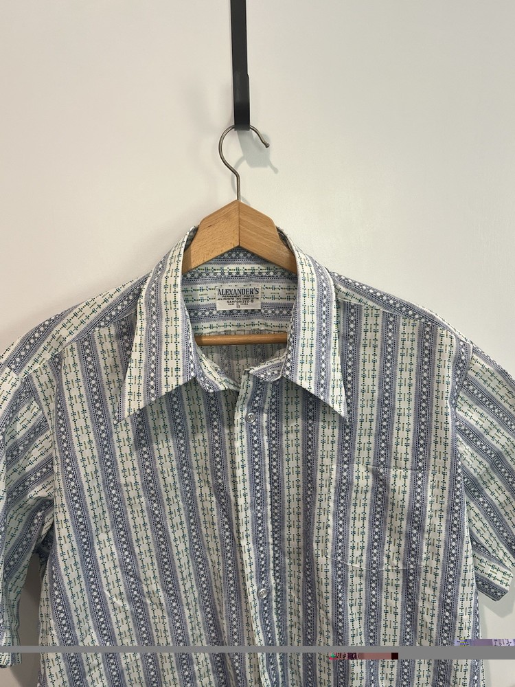 Vintage 60s/70s collar short Sleeve Button up- Size 17 Collar 65%Poly 35%Cotton