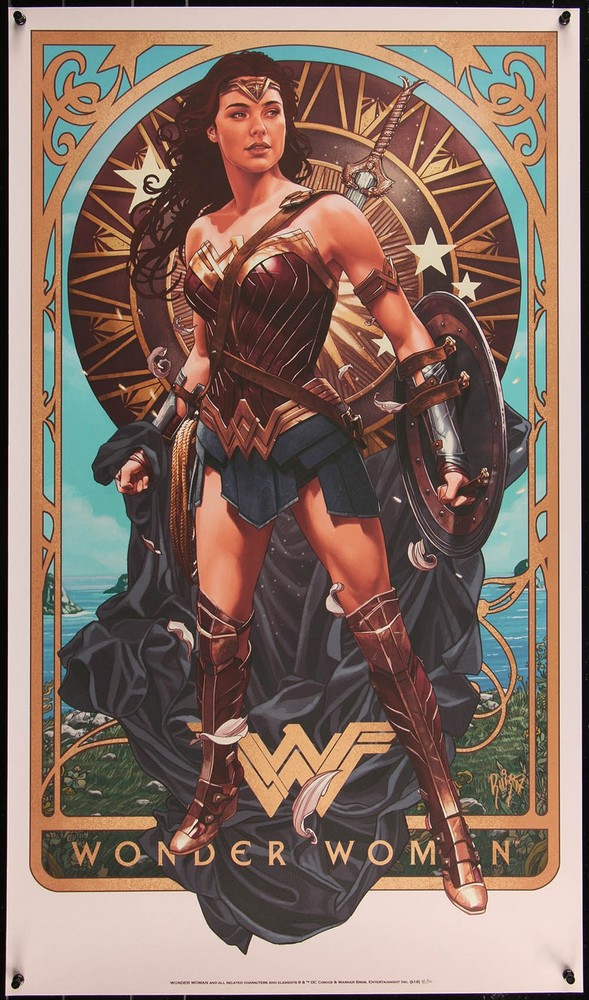 Wonder Woman (Variant) by Juan Carlos Ruiz Burgos Screen Print Movie Art PosterArt by Juan Carlos Ruiz Burgos 98/100 Measures 21