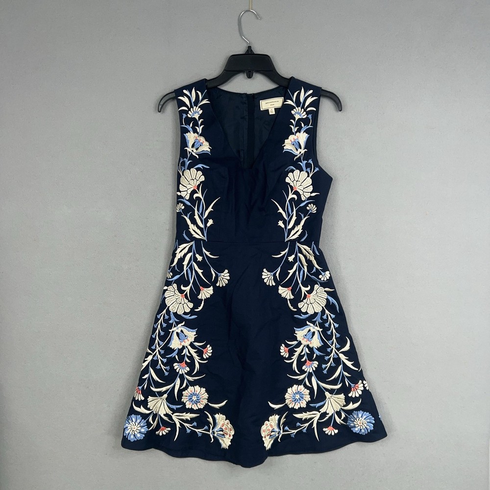 Anthropologie Moulinette Soeurs Dress Womens 4 Embroidered Floral Boho Romantic
