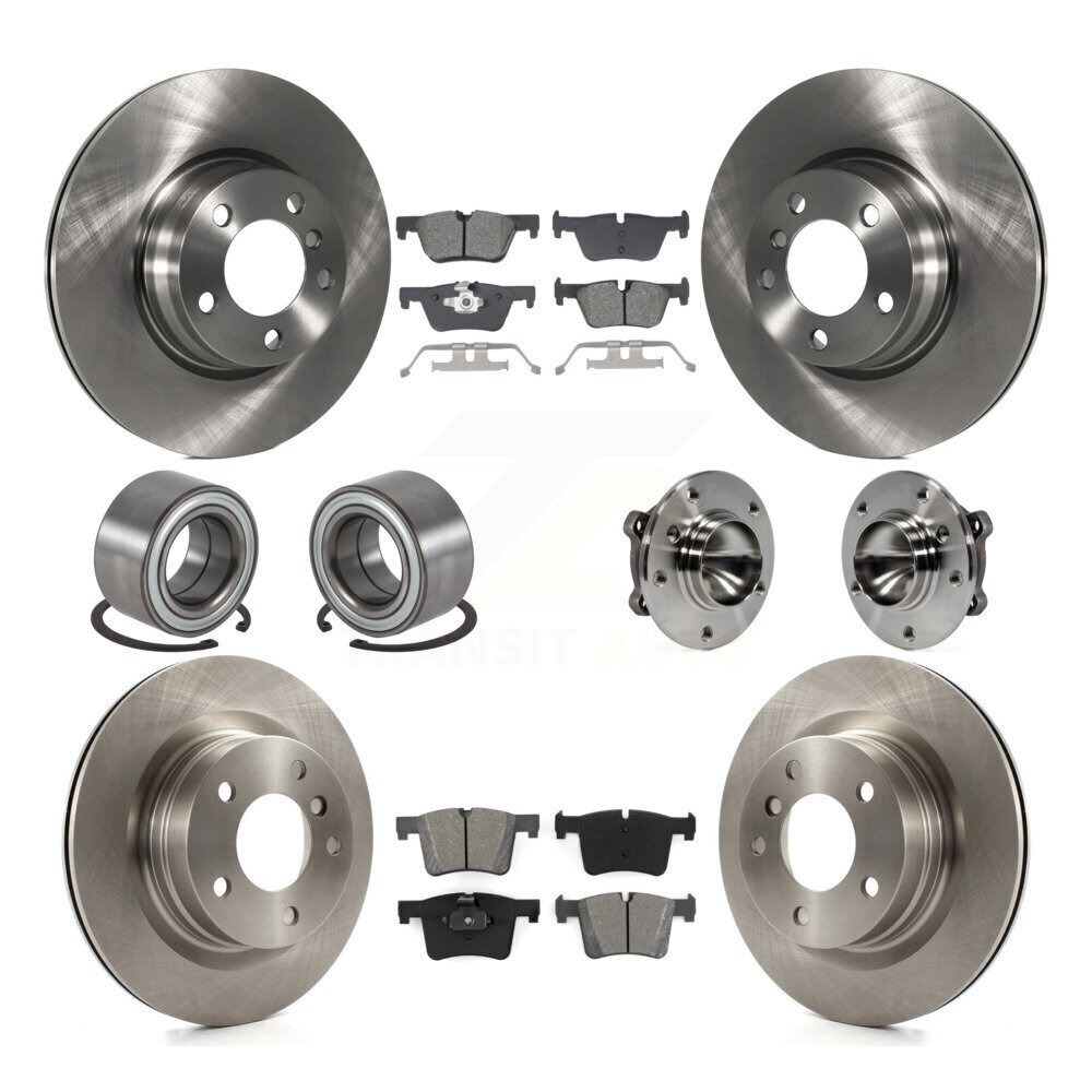 Complete Front Rear Brake Kit with Hub Bearing Rotor & Pads for 2012 BMW 328i 10Pc Set