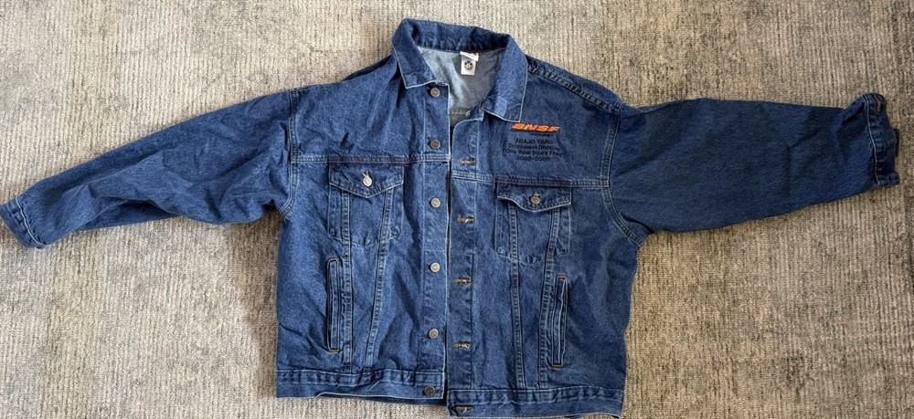 BNSF Vintage denim jacket mens XL Tyca USA Union Made In USA blue Railway