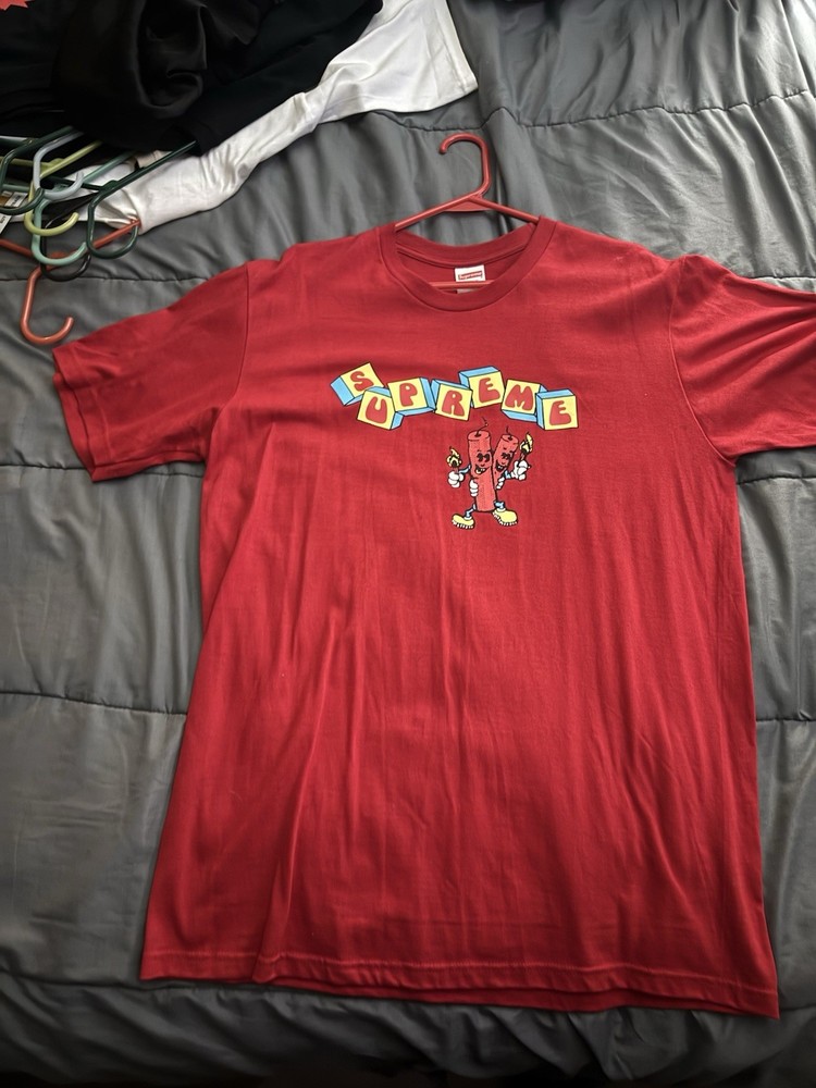 Supreme Red Graphic Logo Men's Cotton Jersey Short Sleeve Crew Neck T-Shirt