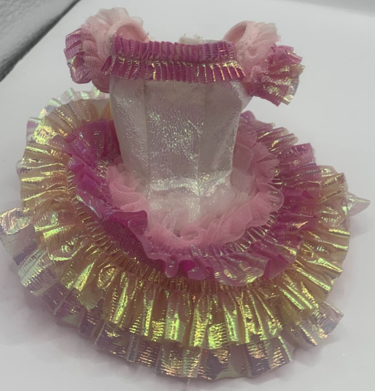 Vintage Celebration Cake Barbie Doll Pack Outfit Fashions Pink Crinkle Dress