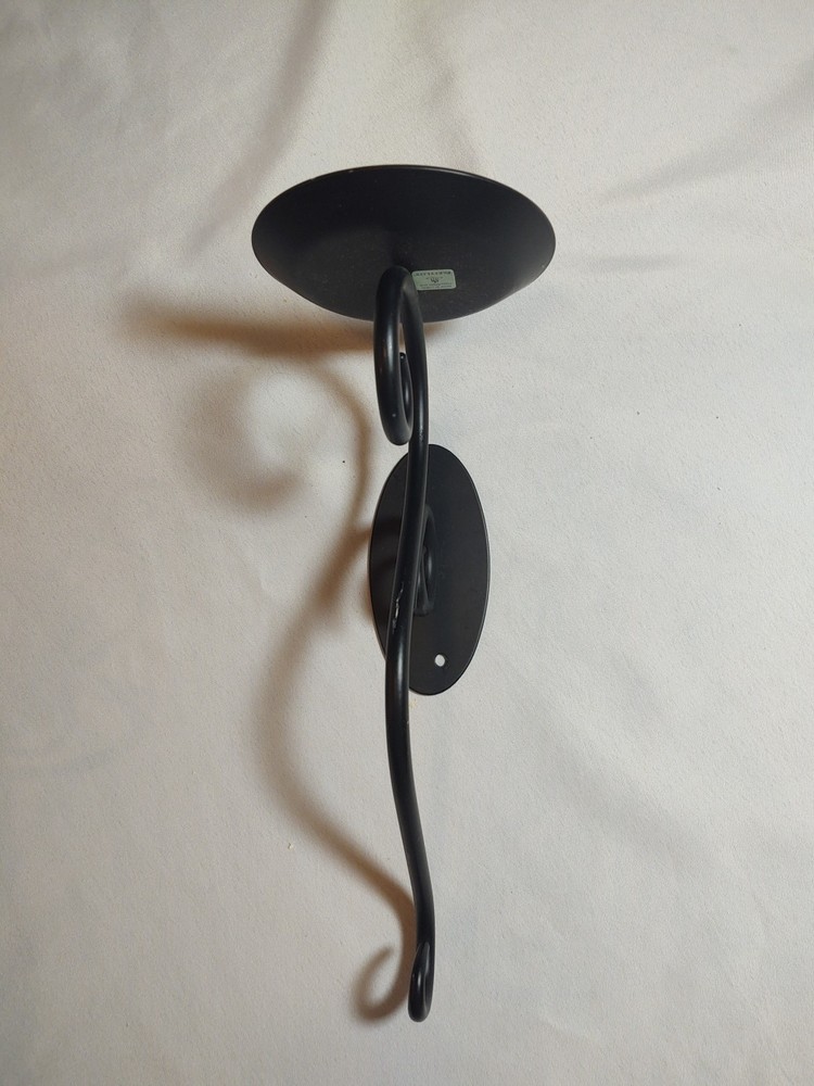 Partylite Wall Sconce Candle Holder Black Metal Country Farmhouse