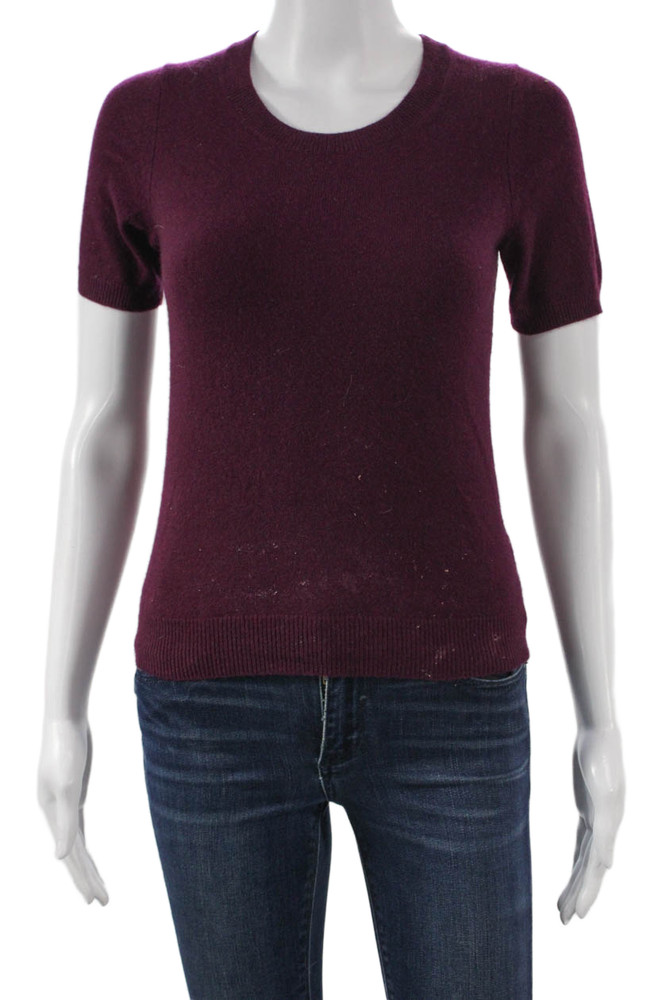Uniqlo Women Pullover Cashmere Crew Neck Short Sleeve Purple Size XSFree Shipping in US $100+ Orders | $6.95 Orders Below