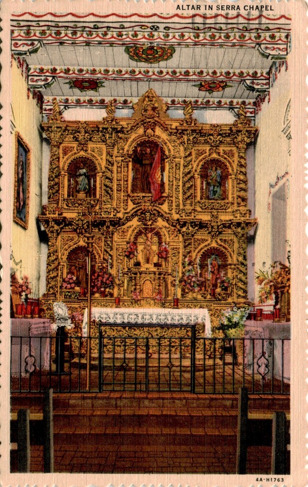 ALTAR, SERRA CHAPEL, MISSION SAN JUAN CAPISTRANO Postcard