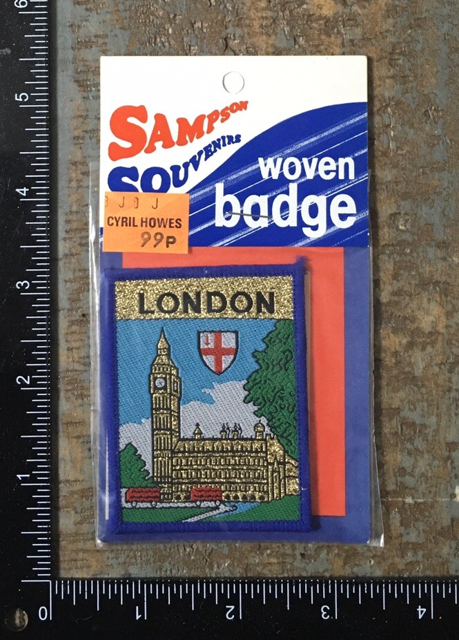 Vintage LONDON Big Ben Clock Tower England Travel Souvenir Woven Patch MIP
