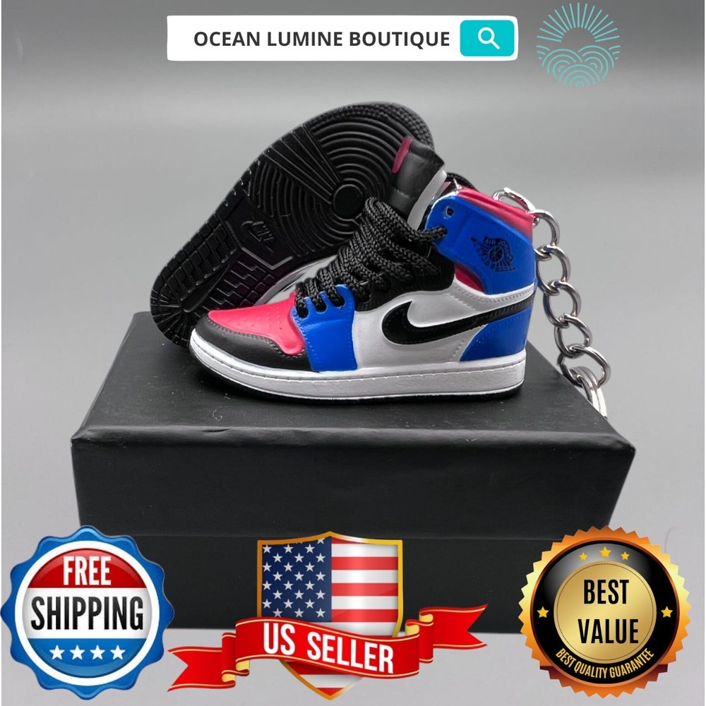 Air Jordan 3D Mini Sneaker Keychain, Basketball Sneaker Collectible, Box Options