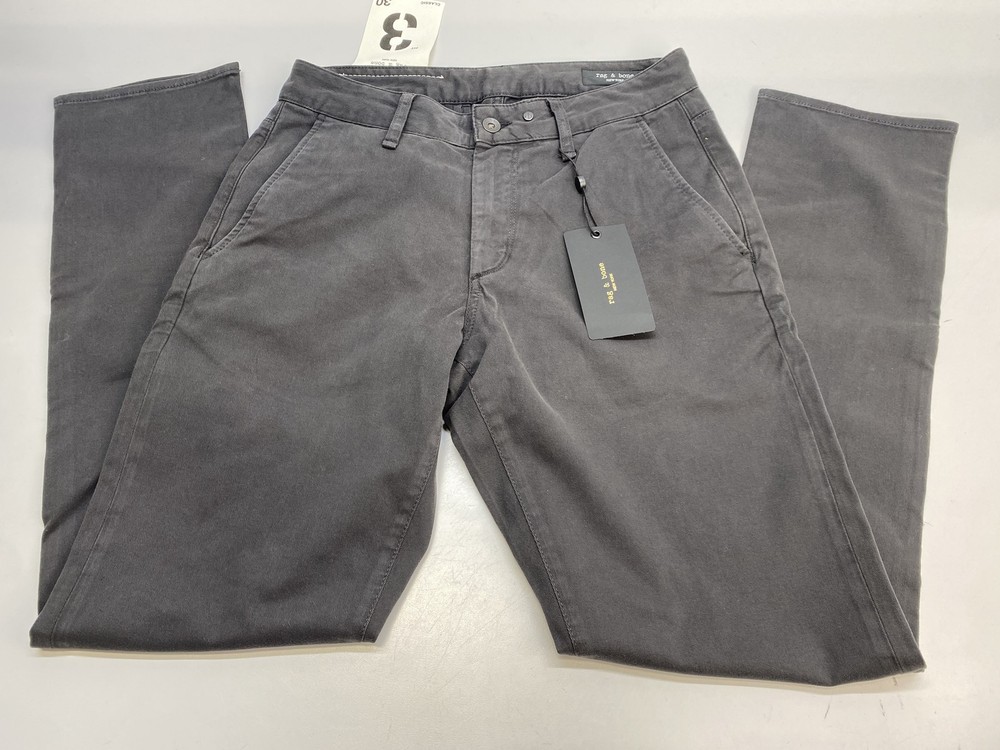 Rag & Bone Mens Pant Jet Black Size 30 Fit 3 Athletic Stretch Cotton Twill Chino