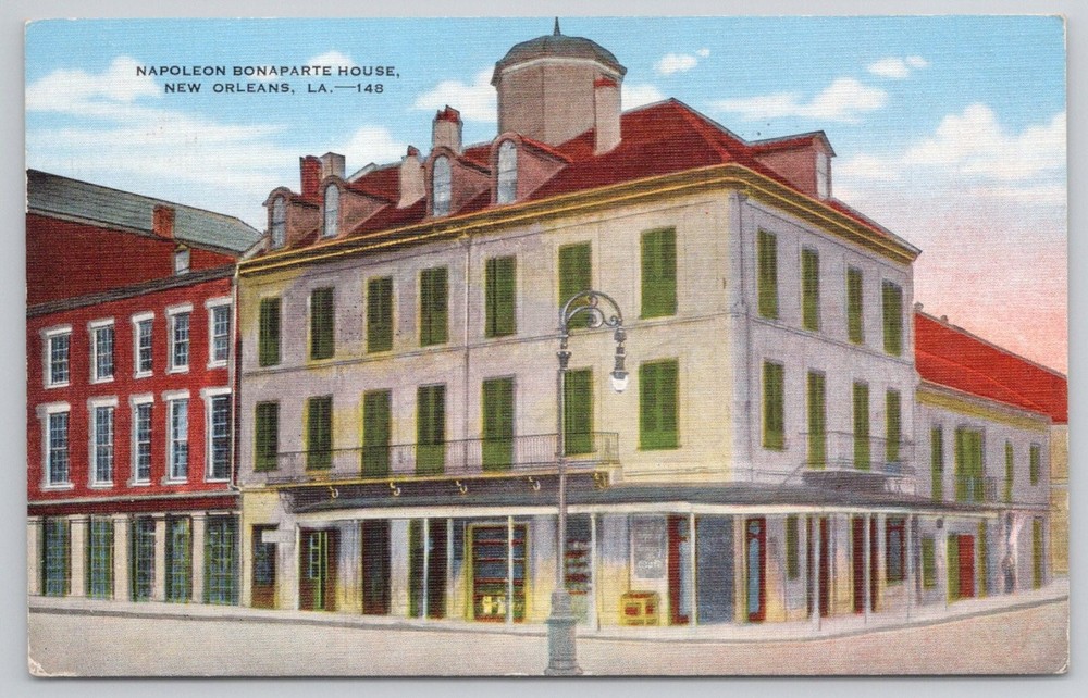 Napoleon Bonaparte House New Orleans LA Linen Postcard 1944 Posted