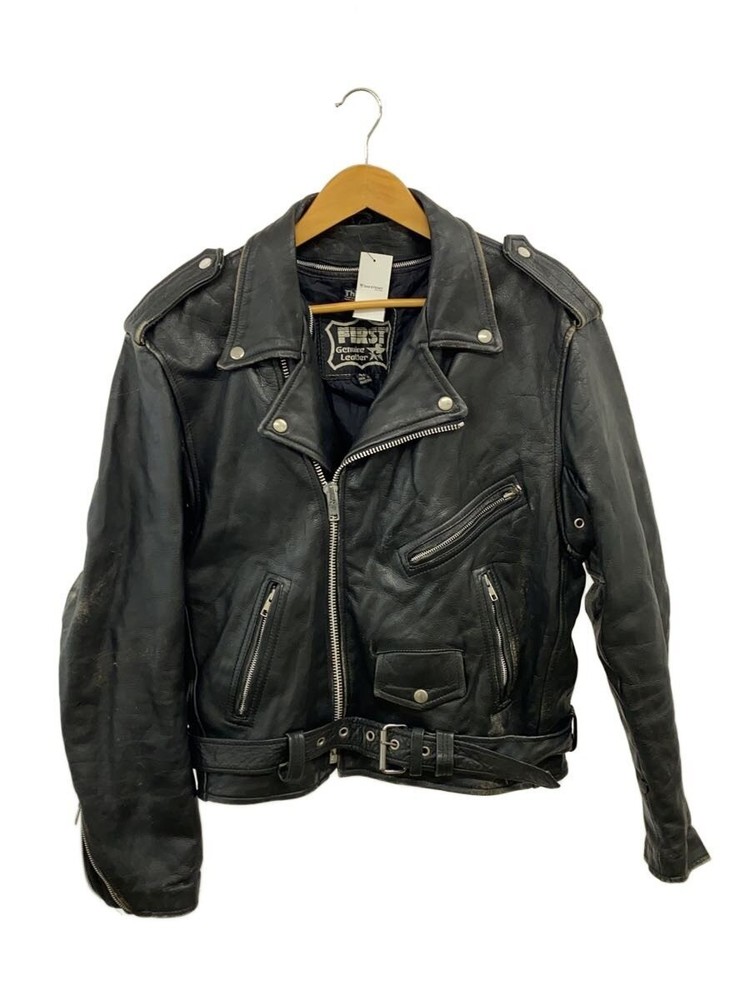 First Double Riders Jacket/42/Leather/Blk/Plain 3477