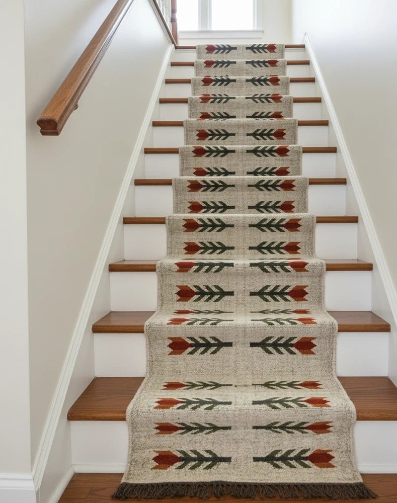 Moroccan Vintage Kilim Rug aztec kilim Runner Wool Jute Rug Stair kilim rug
