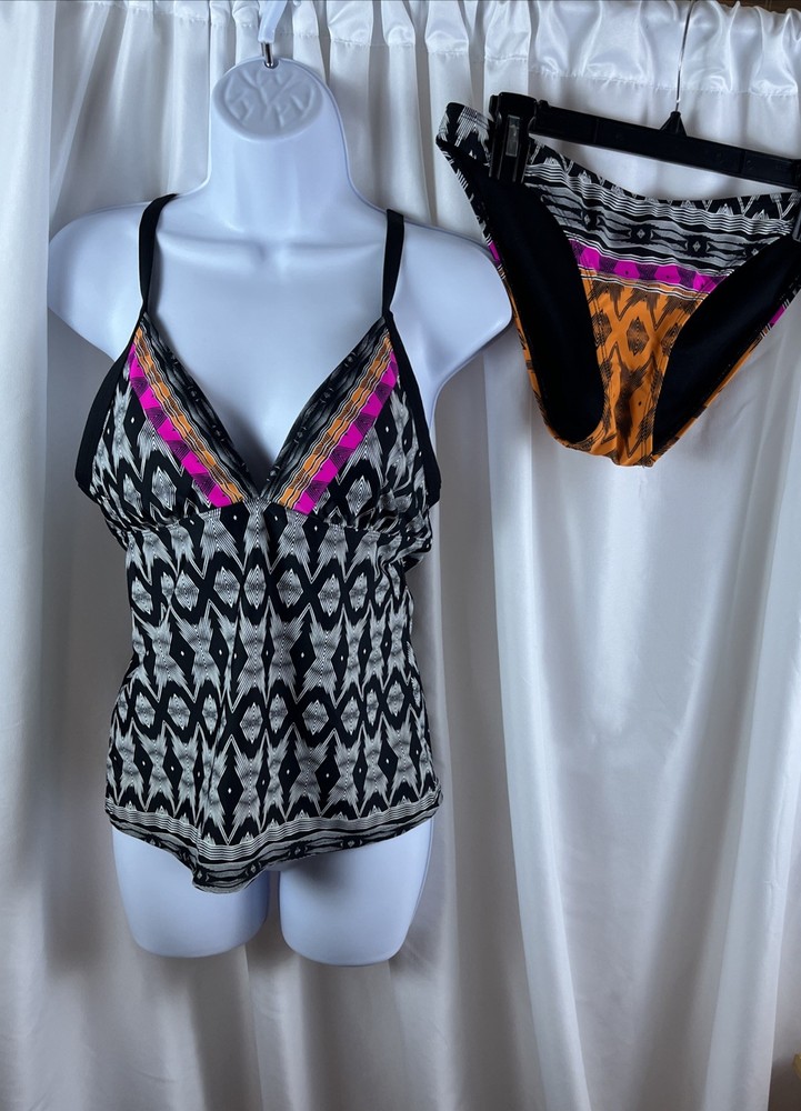 Athleta Belize Women’s 2 Pieces Swimsuit Size M Multicolor Geometric Resort