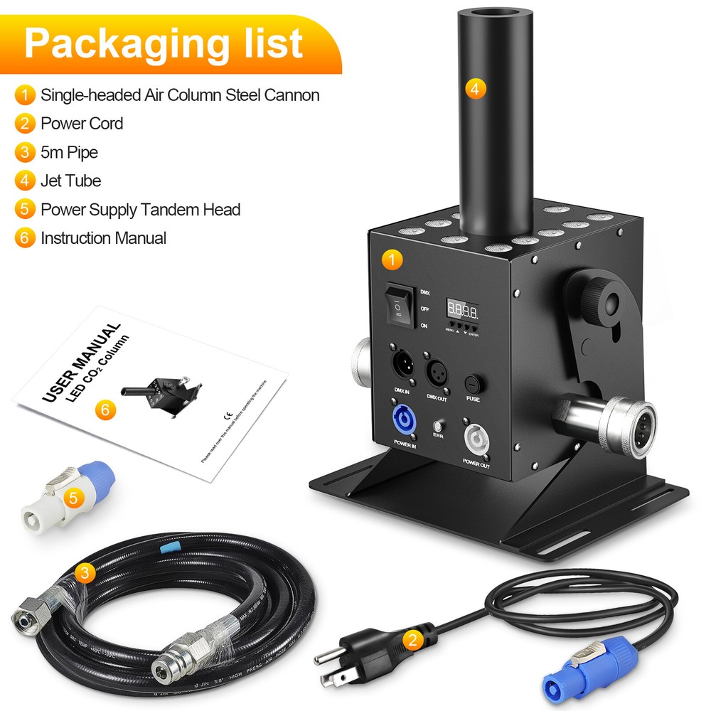 150W Co2 Jet Machine Kit Air Column Smoke DMX Stage Show Party Club Performances